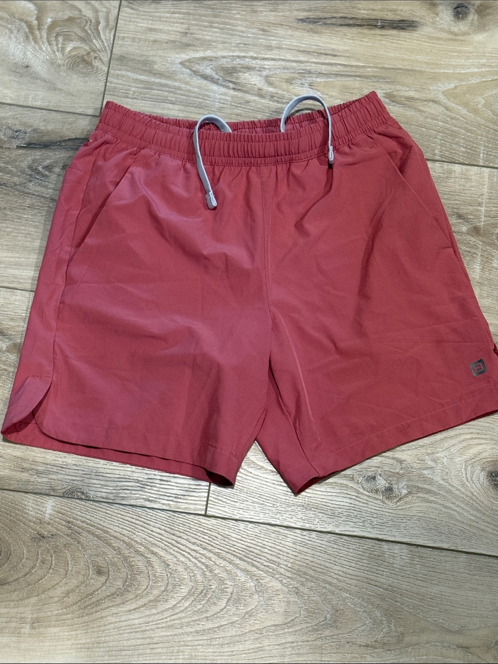 Layer 8 Men's Red Athletic Swim/Workout Shorts with Drawstring